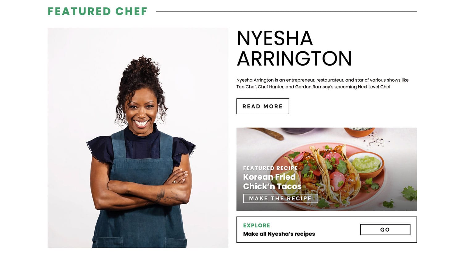 Collective Kitchen microsite homepage comp
