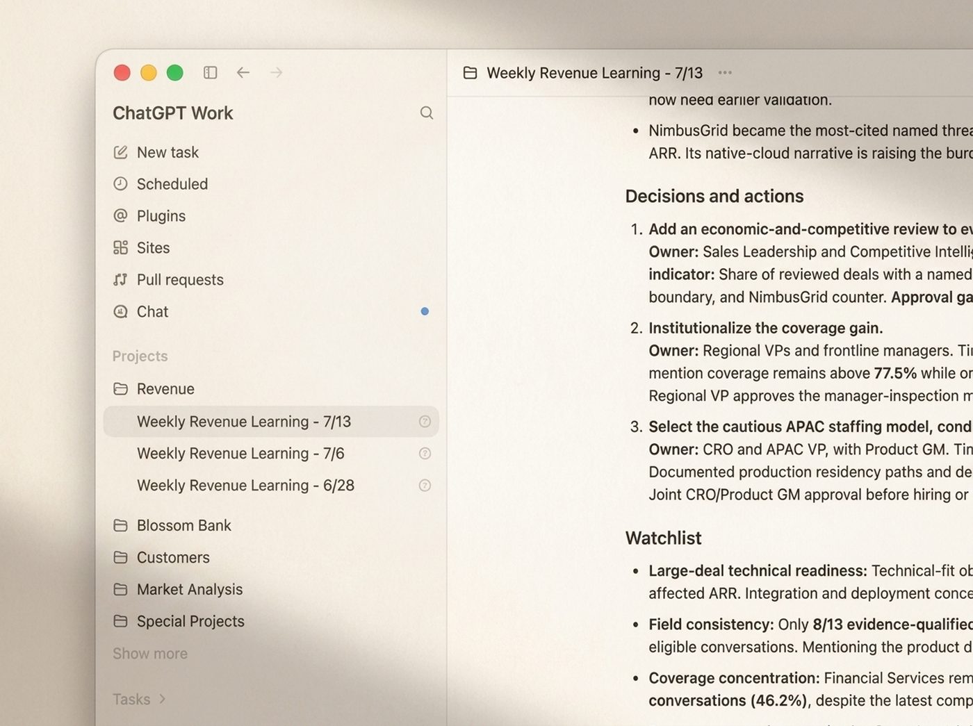 Koan Studio — ChatGPT Work demo built for OpenAI's go-to-market org